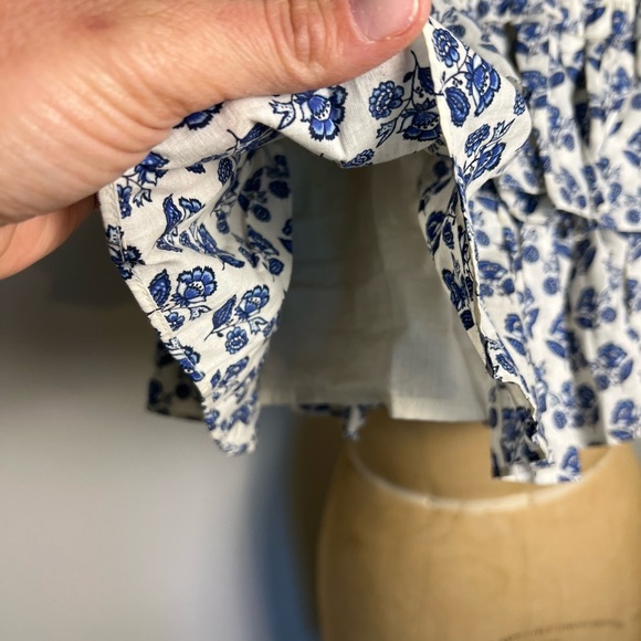 Janie & Jack blue and cream floral smocked skirt size 8 - Picture 3 of 5